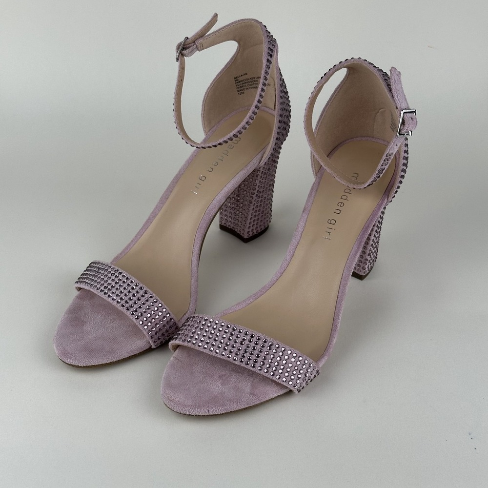 Madden Girl Bella HS Rhinestone Round Toe High Heel Dress‎ Shoes Size 9 Pink